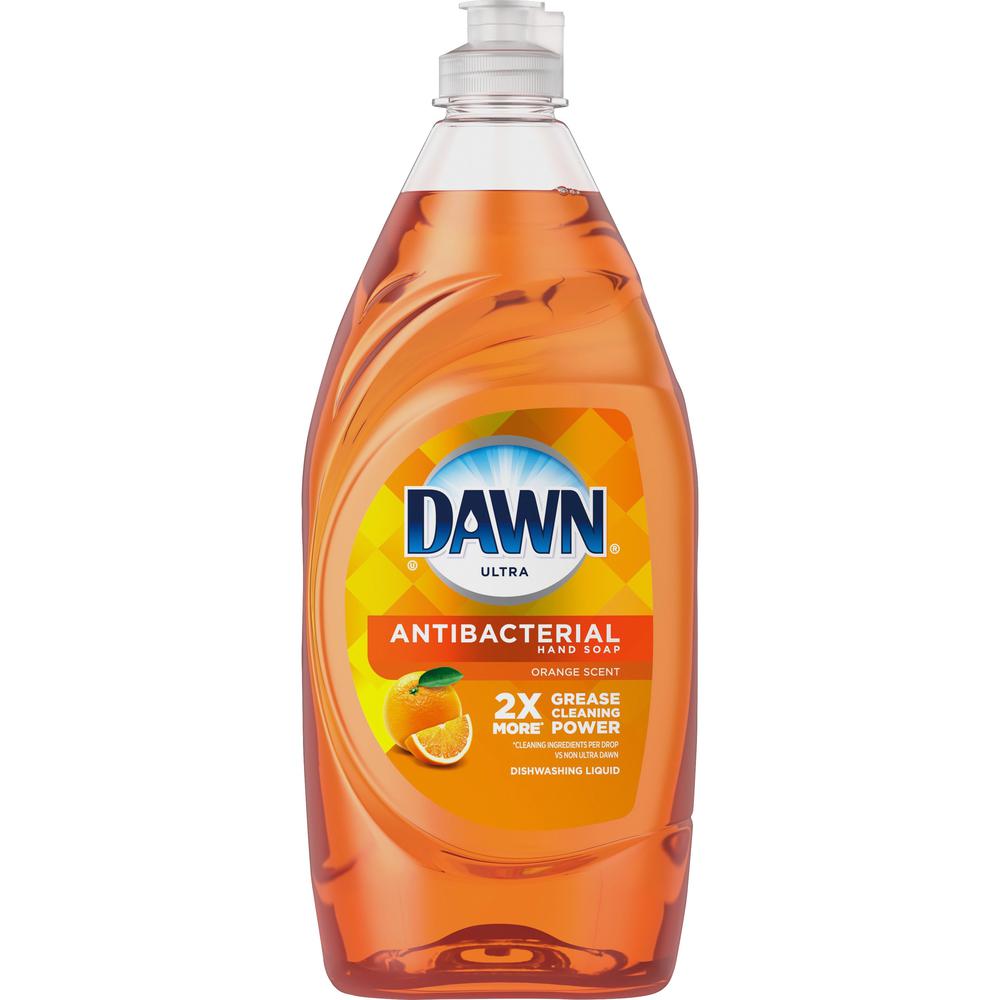 Dawn Ultra Antibacterial Dish Soap - 28 fl oz (0.9 quart) - Citrus Scent - 1 Each - Antibacterial, Residue-free, Streak-free - Orange. Picture 1