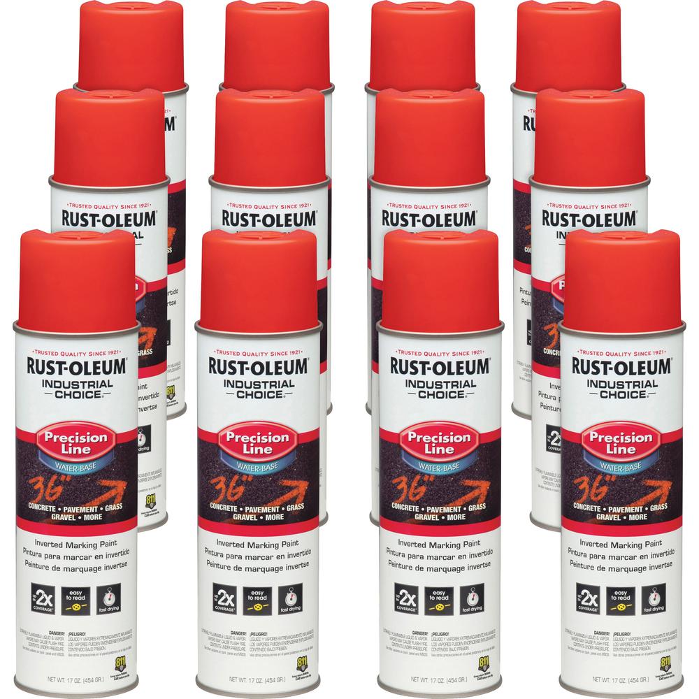 Rust-Oleum Industrial Choice Precision Line Marking Paint - 17 fl oz - 12 / Carton - Safety Red. Picture 1