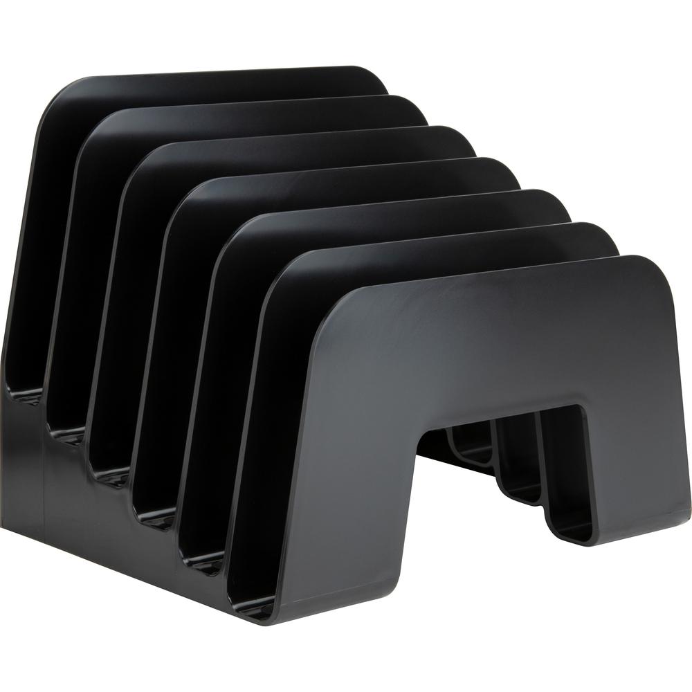 Business Source 6-slot Inclined Desk Step Sorter - 6 Compartment(s) - 6.5" Height x 8" Width x 7.8" Depth - Desktop - 25% Recycled - Plastic - 1 Each. Picture 1