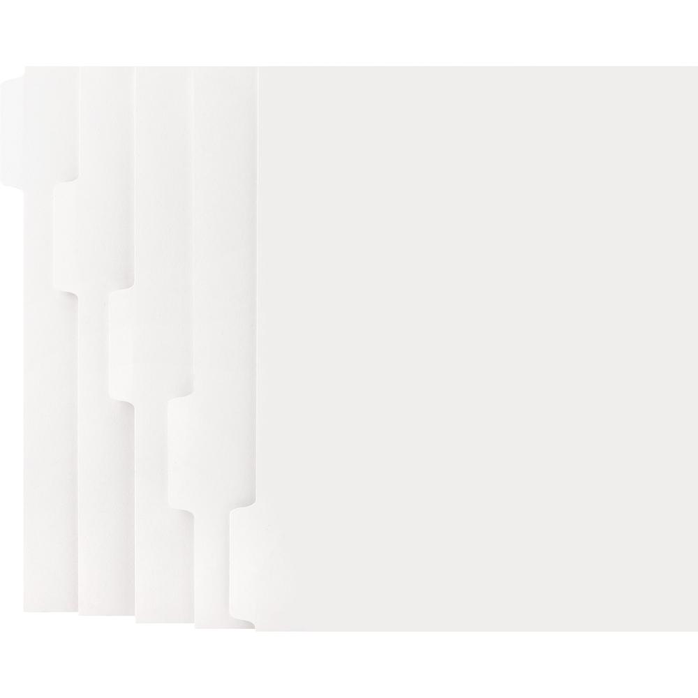 Business Source Straight Collated Print-on Tab Divider - Print-on Tab(s) - 5 Tab(s)/Set - 9" Divider Width x 11" Divider Length - Letter - White Divider - White Tab(s) - 50 / Box. Picture 1