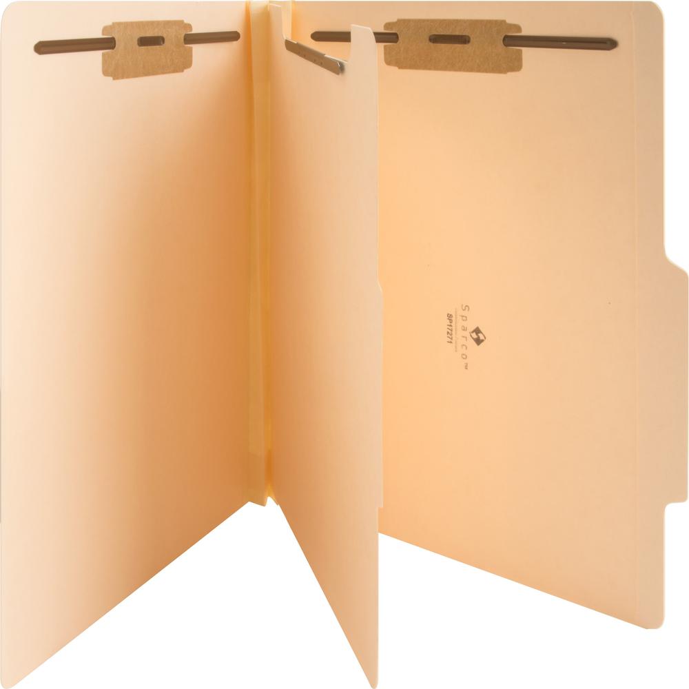 Business Source Letter Recycled Classification Folder - 8 1/2" x 11" - 2" Expansion - 2" Fastener Capacity - End Tab Location - 1 Divider(s) - 10% Recycled - 10 / Box. The main picture.