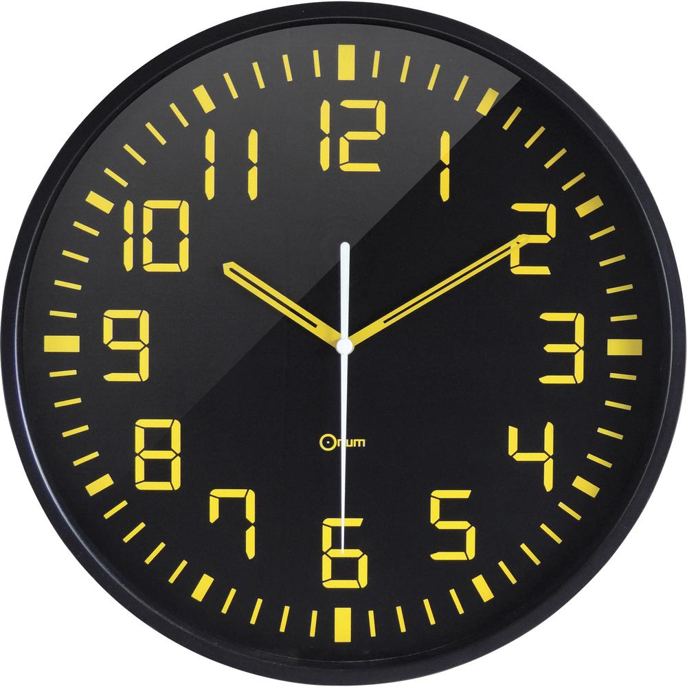 Orium Silent Contrasting Clock - Analog - Quartz - Black Main Dial - Black/Acrylonitrile Butadiene Styrene (ABS) Case. Picture 1