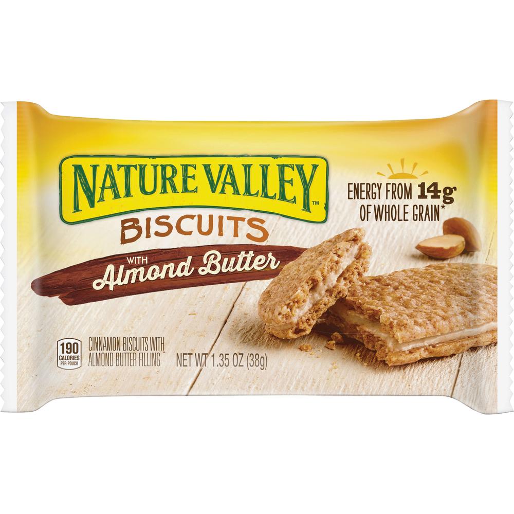 NATURE VALLEY Flavored Biscuits - Almond Butter, Cinnamon - Box - 1.35 oz - 16 / Box. Picture 1