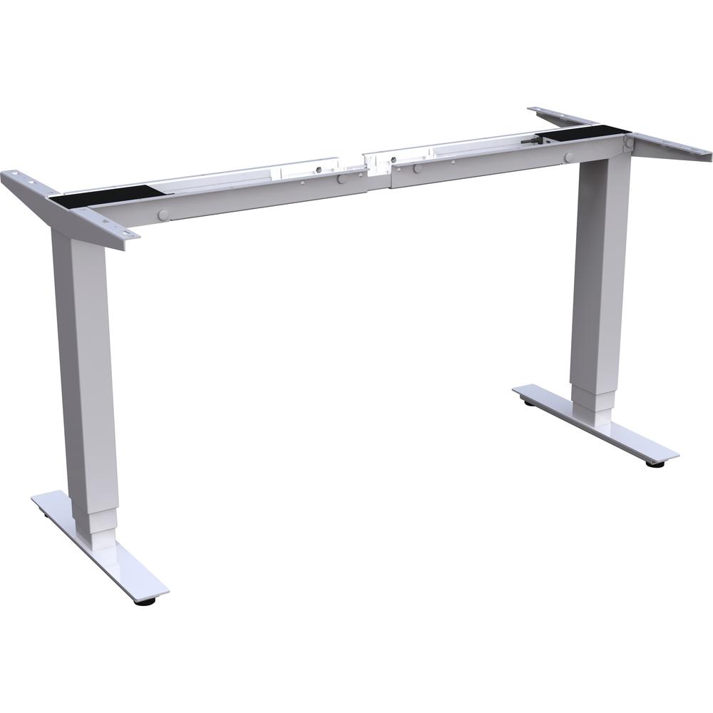 Lorell Quadro Workstation Sit-to-Stand 3-tier Base - Silver Base - 24" to 50" Adjustment - 50" Height - 1 Each. Picture 1