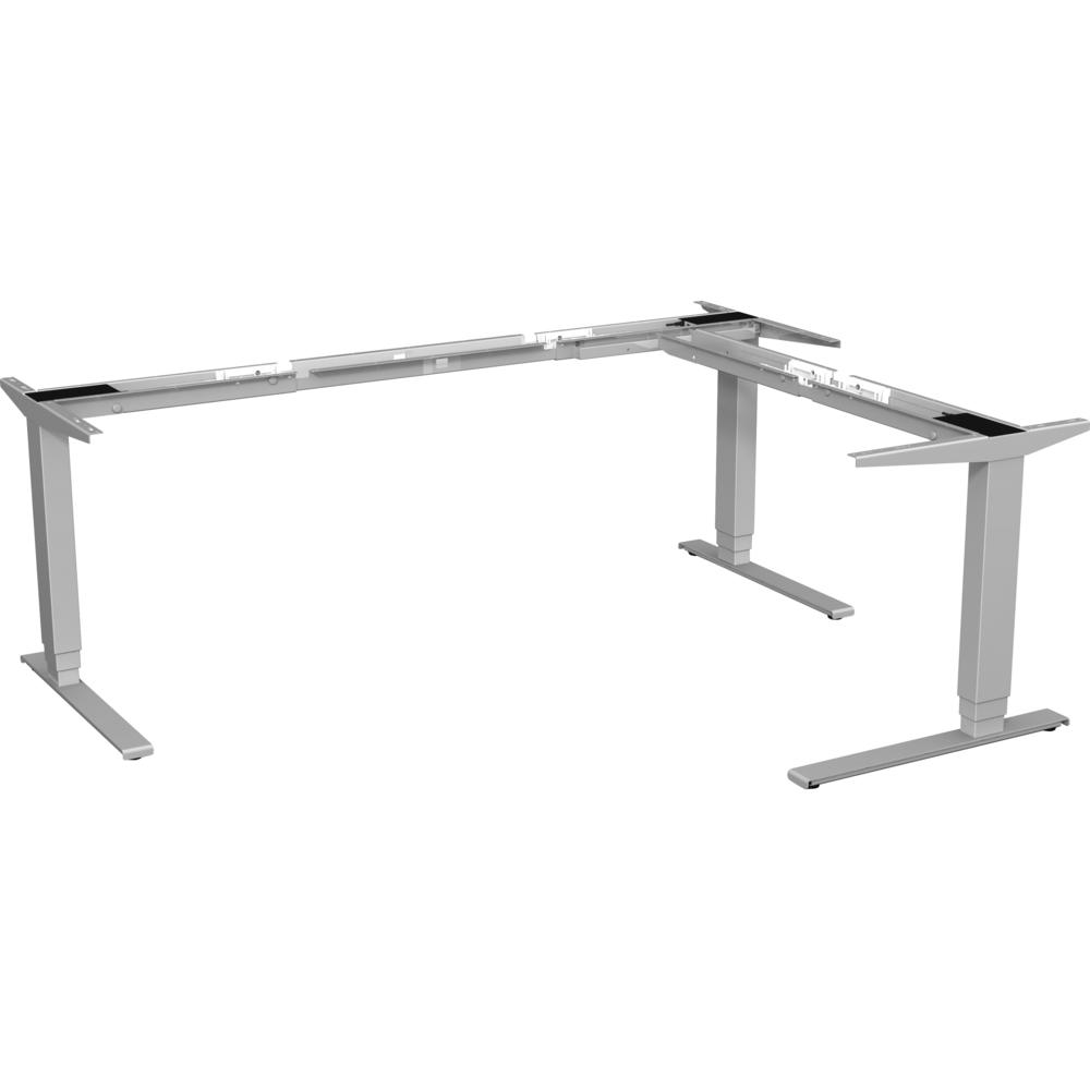 Lorell Quadro Workstation Sit-to-Stand 3-Leg Base - Silver Three Leg Base - 3 Legs - 24" to 50" Adjustment - 50" Height - Assembly Required - 1 Each. Picture 1