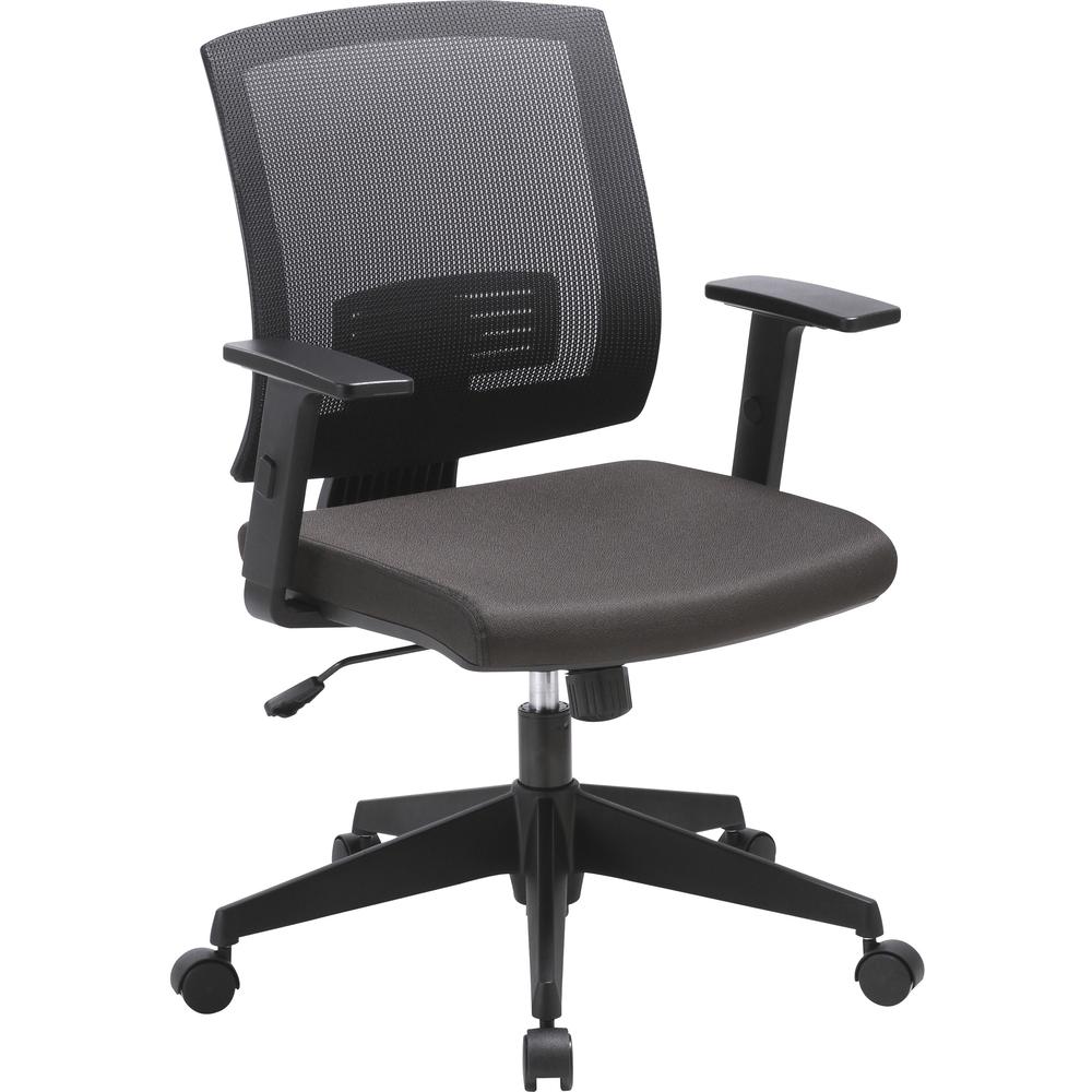 Lorell Soho Mid-back Task Chair - Black Fabric Seat - Black Back - 5-star Base - 1 Each. Picture 1