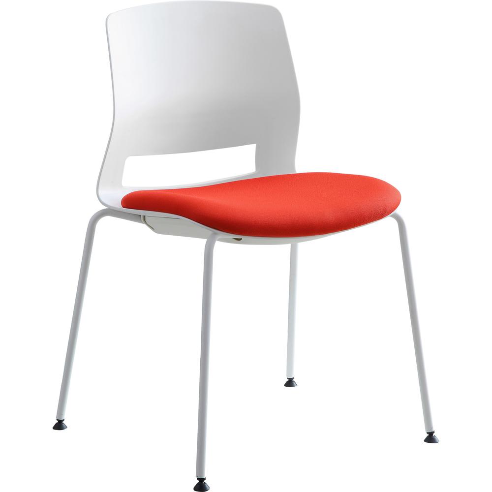 Lorell Arctic Series Stack Chairs - 2/CT - Red Foam, Fabric Seat - White Back - Four-legged Base - 2 / Carton. Picture 1