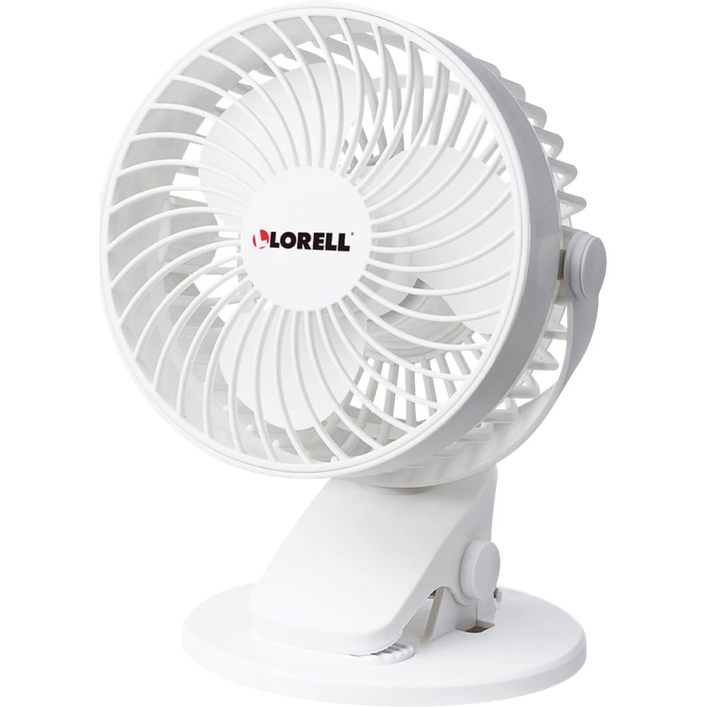 Lorell USB Personal Fan - 127 mm Diameter - 2 Speed - Breeze Mode, Quiet, Adjustable Tilt Head - 7.7" Height x 5.8" Width - White. Picture 1