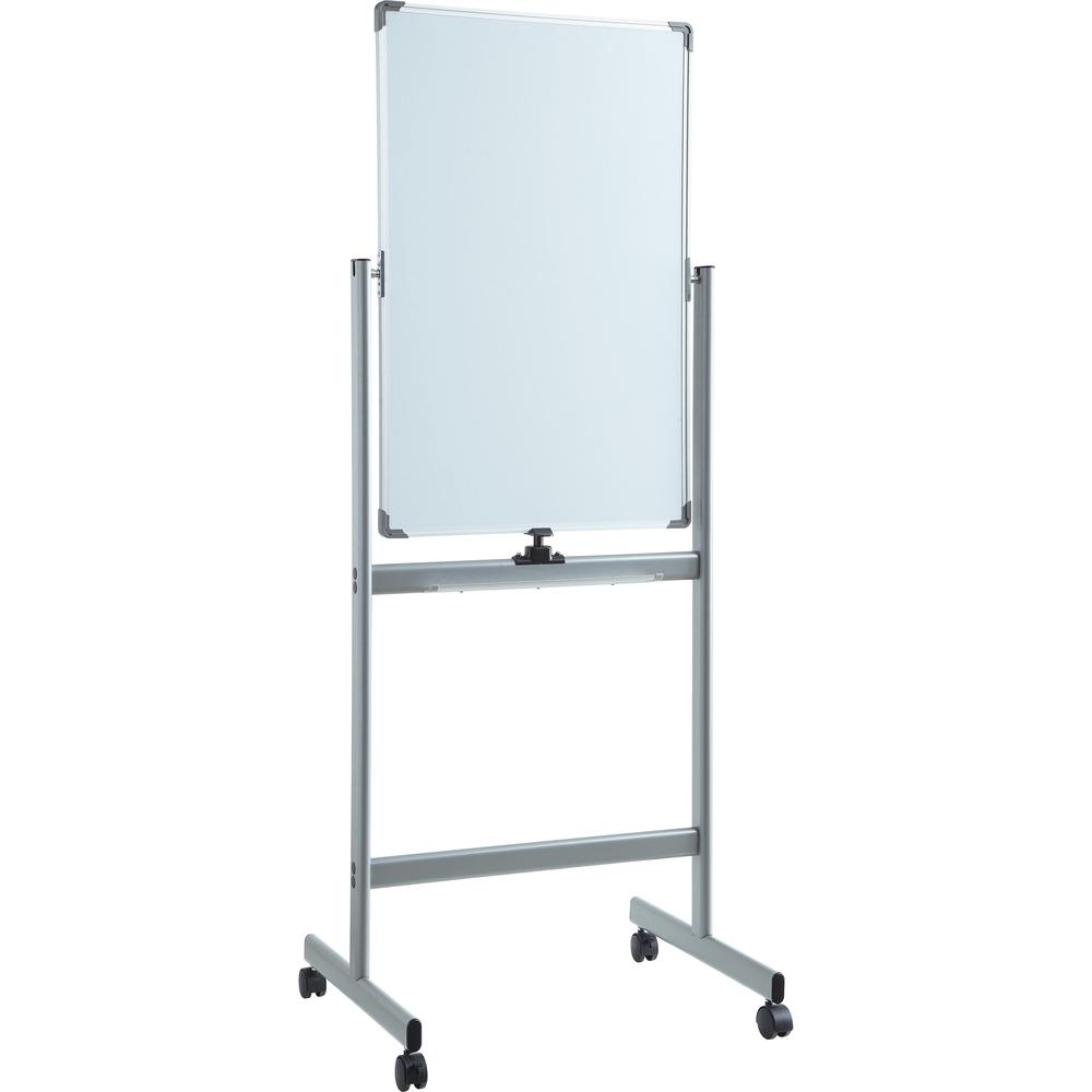 Lorell Double-sided Magnetic Whiteboard Easel - 24" (2 ft) Width x 36" (3 ft) Height - White Surface - Square - Vertical - Floor Standing - Magnetic - 1 Each. Picture 1