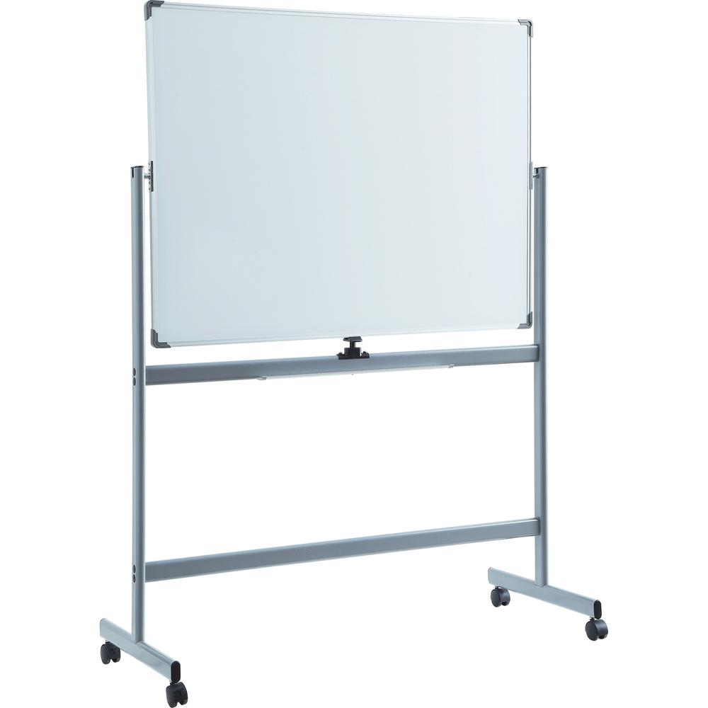 Lorell Double-sided Magnetic Whiteboard Easel - 48" (4 ft) Width x 36" (3 ft) Height - White Surface - Rectangle - Floor Standing - Magnetic - 1 Each. Picture 1
