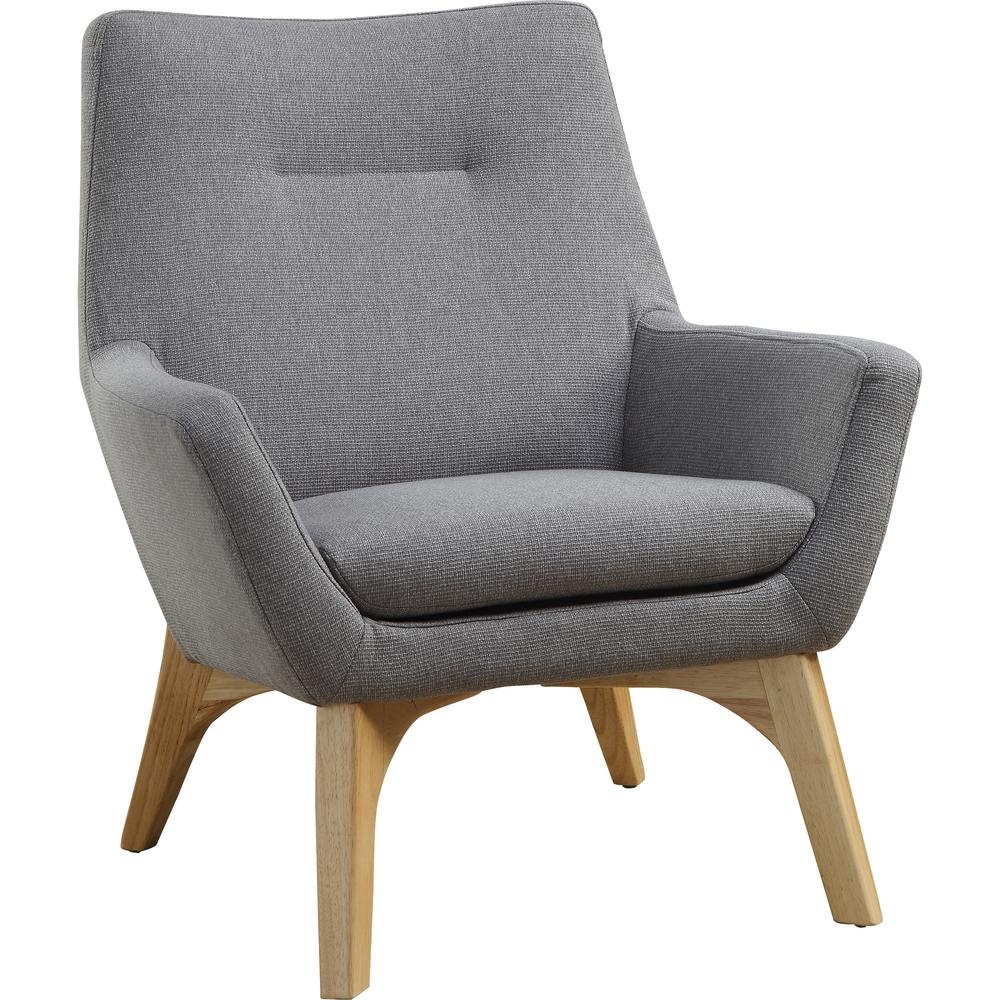 Lorell Quintessence Collection Upholstered Chair - Gray Seat - Gray Back - Low Back - Four-legged Base - 1 Each. Picture 1