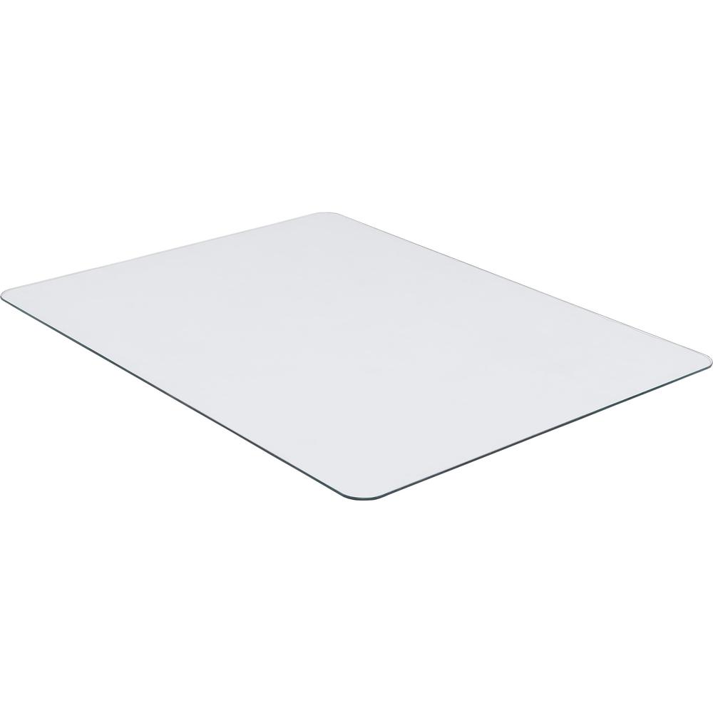Lorell Tempered Glass Chairmat - Floor, Pile Carpet, Hardwood Floor, Marble - 36" Length x 46" Width x 0.250" Thickness - Rectangular - Tempered Glass - Clear - 1Each. Picture 1