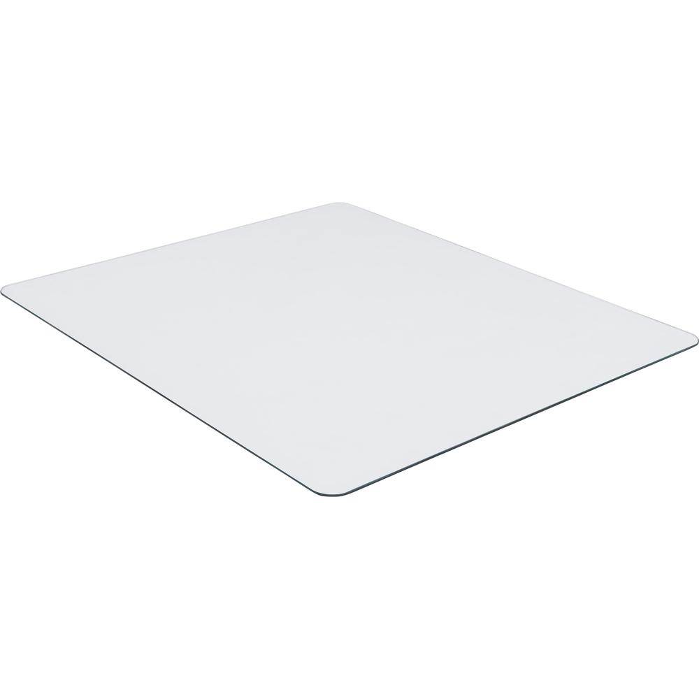 Lorell Tempered Glass Chairmat - Floor - 50" Length x 44" Width x 0.250" Thickness - Rectangular - Tempered Glass - Clear - 1Each. Picture 1