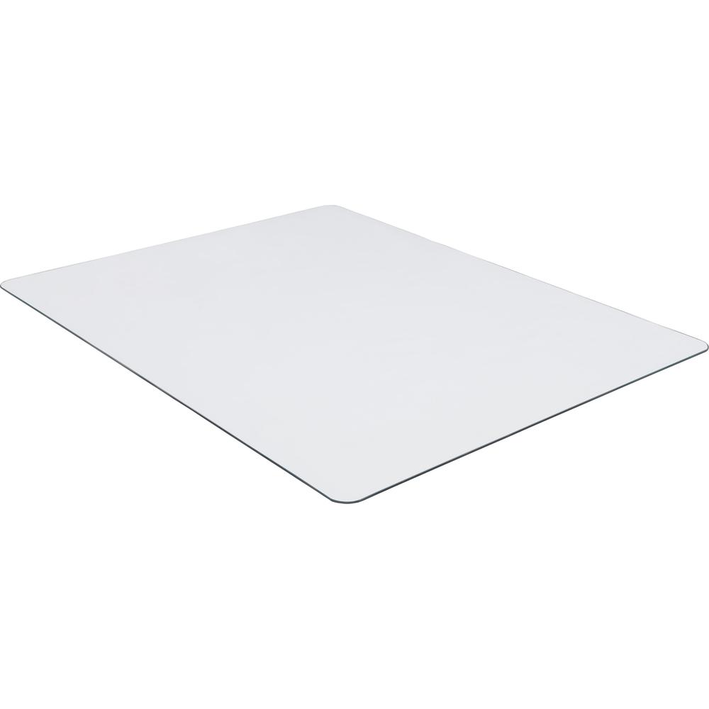 Lorell Tempered Glass Chairmat - Carpet, Hardwood Floor, Marble, Hard Floor - 60" Length x 48" Width x 0.25" Thickness - Rectangle - Tempered Glass - Clear. Picture 1