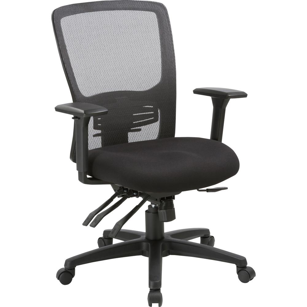 Lorell High-back Mesh Chair - Black Seat - Black Back - 5-star Base - 28.5" Length x 28.5" Width - 45" Height - 1 Each. Picture 1