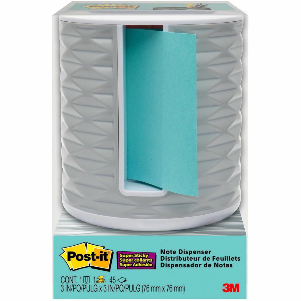 Post-it&reg; Dispenser Notes - 3" x 3" Note - Gray. Picture 1