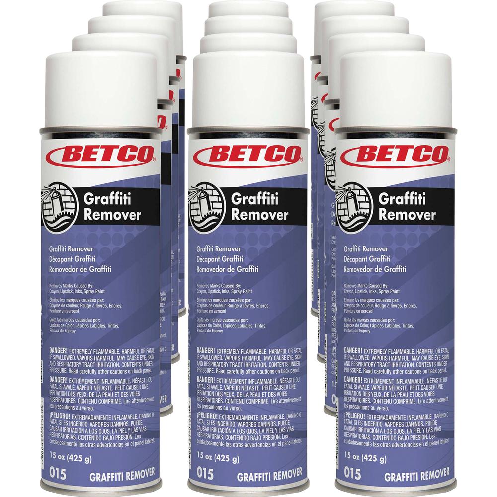 Betco Graffiti Remover - Ready-To-Use - 15 fl oz (0.5 quart) - 12 / Carton - Fast Acting - Clear. Picture 1