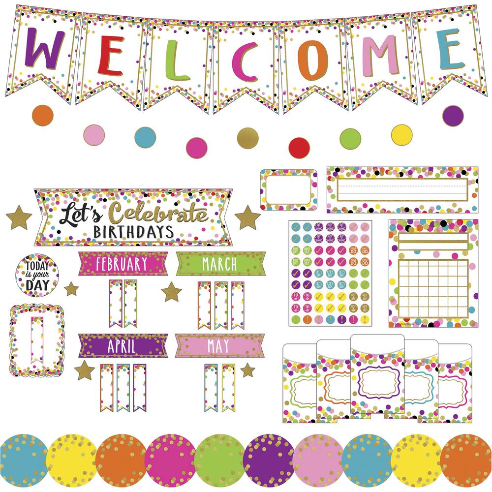 Teacher Created Resources Confetti Decor Bulletin Set - Fun, Learning Theme/Subject - Assorted - 1 / Set. Picture 1
