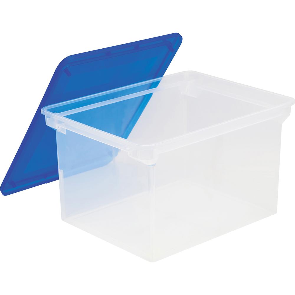 Storex Plastic File Tote Storage Box - Internal Dimensions: 15.50" Length x 12.25" Width x 9.25" Height - External Dimensions: 18.3" Length x 14" Width x 10.5"Height - 45 lb - Media Size Supported: Le. Picture 1