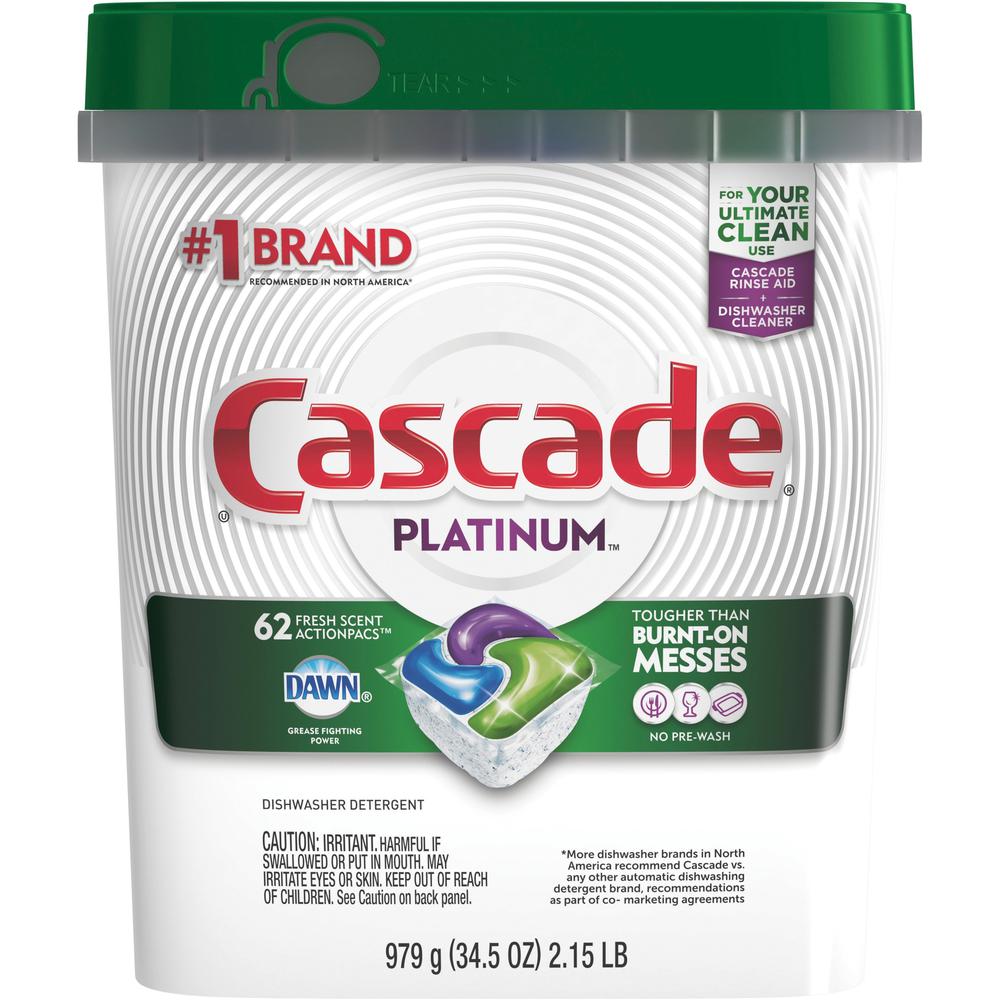Cascade Platinum ActionPacs - Block - Fresh Scent - 62 / Pack - Easy to Use - Multi. Picture 1