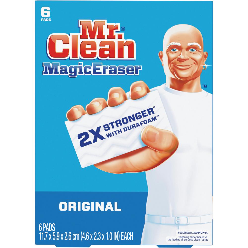 Mr. Clean Magic Eraser Pads - For Multipurpose - 6 / Pack - Sturdy - White. Picture 1