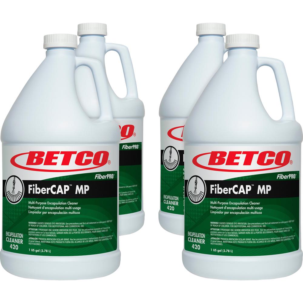 Betco FiberCAP MP Cleaner - 128 fl oz (4 quart) - 4 / Carton - Quick Drying, Non-flammable - Clear. Picture 1