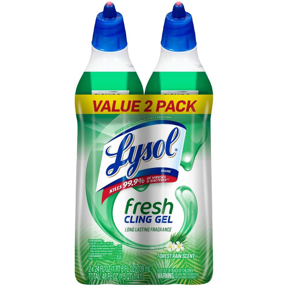 Lysol Clean/Fresh Toilet Cleaner - Ready-To-Use - 24 fl oz (0.8 quart) - Country Scent - 2 / Pack - Disinfectant, Antibacterial - Blue, White. Picture 1