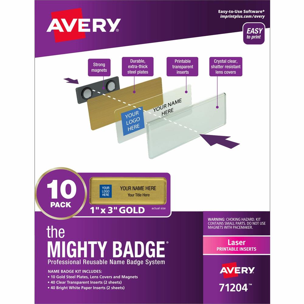 The Mighty Badge&reg; Mighty Badge Professional Reusable Name Badge System - Gold. Picture 1