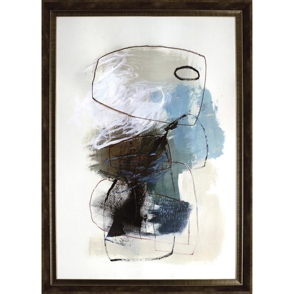 Lorell In The Middle Framed Abstract Art - 27.50" x 39.50" Frame Size - 1 Each - Aqua. Picture 1