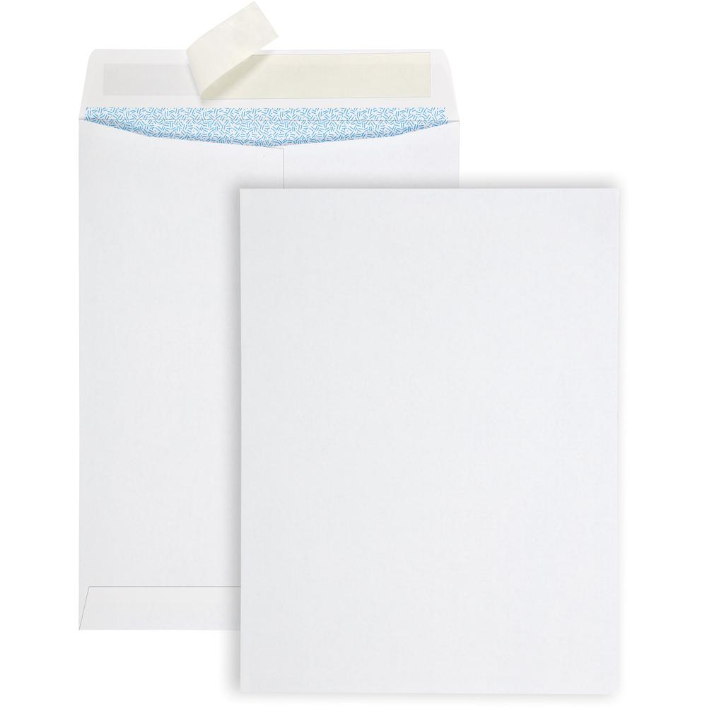 Quality Park Redi Strip Security Mailing Envelopes - Multipurpose - 9" Width x 12" Length - Peel Strip - 100 / Box - White. Picture 1
