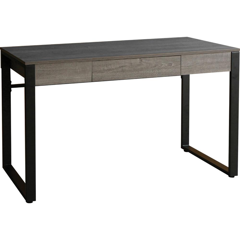 Lorell SOHO Desk with Center Drawer - 47" x 23.5"30" - 1 Drawer(s) - Band Edge - Finish: Charcoal. Picture 1