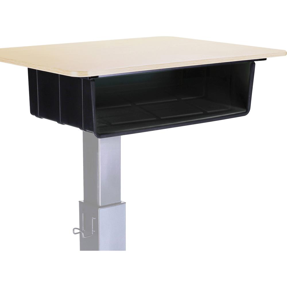 Lorell Sit-to-Stand School Desk w/Large Book Box - Large x 20" Width x 15" Depth x 5" Height - Black. Picture 1