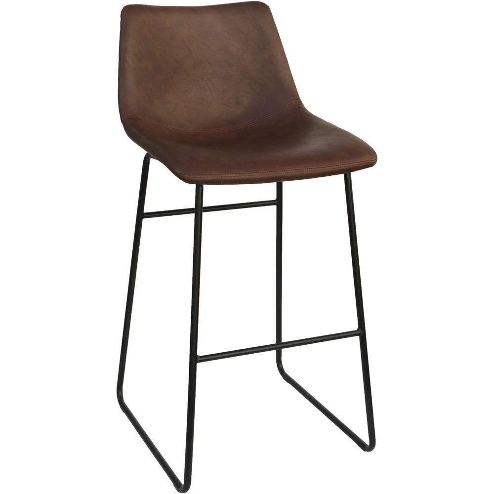 Lorell Sled Guest Stools - Tan Bonded Leather Seat - Mid Back - Sled Base - Tan - Bonded Leather - 2 / Carton. Picture 1