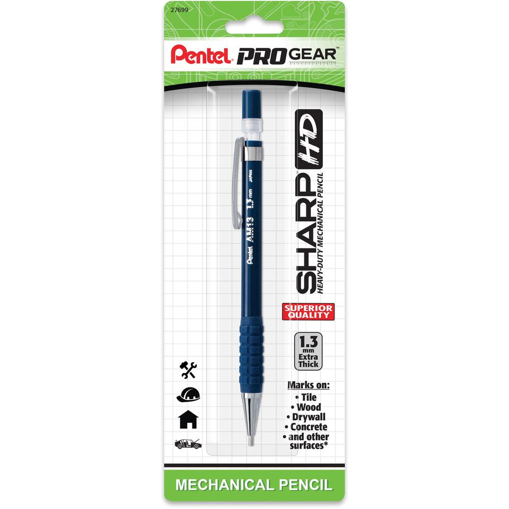 Pentel PROGear 1.3mm Mechanical Pencil - 1.3 mm Lead Diameter - Refillable - Blue Barrel - 1 / Pack. Picture 1
