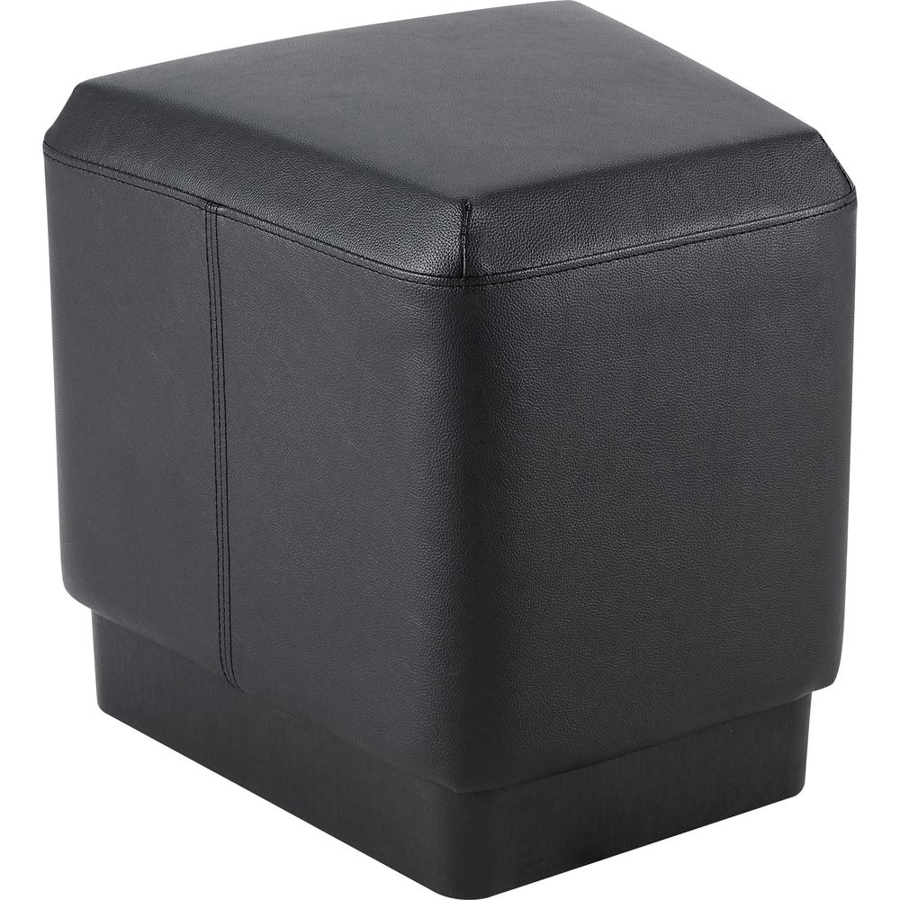 Lorell Contemporary 17" Rectangular Foot Stool - Black Polyurethane Seat - 1 Each. Picture 1