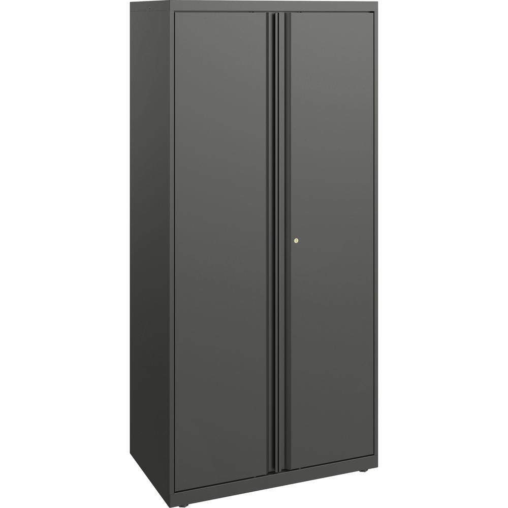 HON Flagship HFMSC186430RWB Storage Cabinet - 30" x 64" - Lockable, Leveling Glide, Removable Lock, Key Lock, Modular - Charcoal - Charcoal. Picture 1