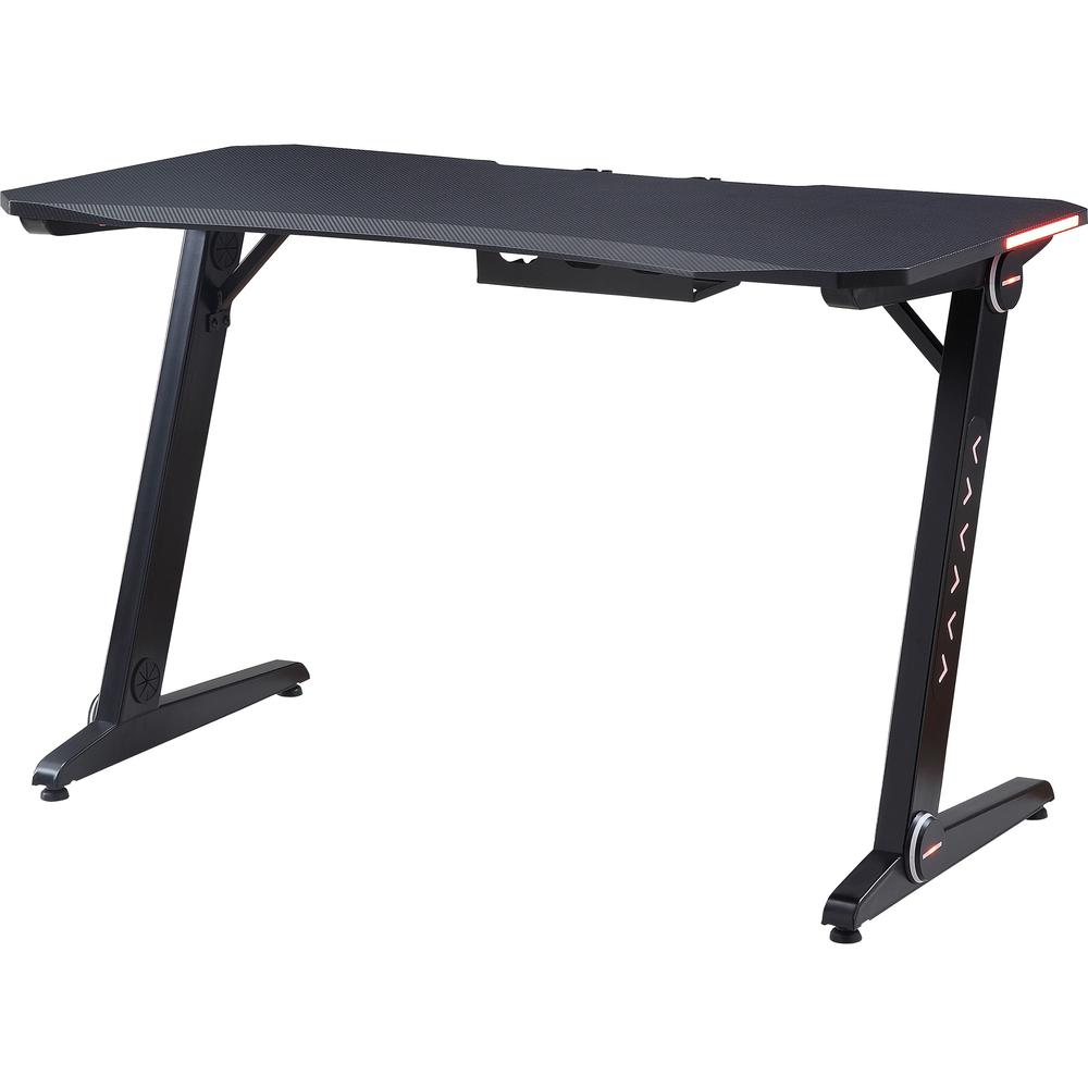 Lorell Standard Ergonomic Gaming Desk - x 47" Table Top Width x 23.75" Table Top Depth - 29" Height - Assembly Required - Black. Picture 1