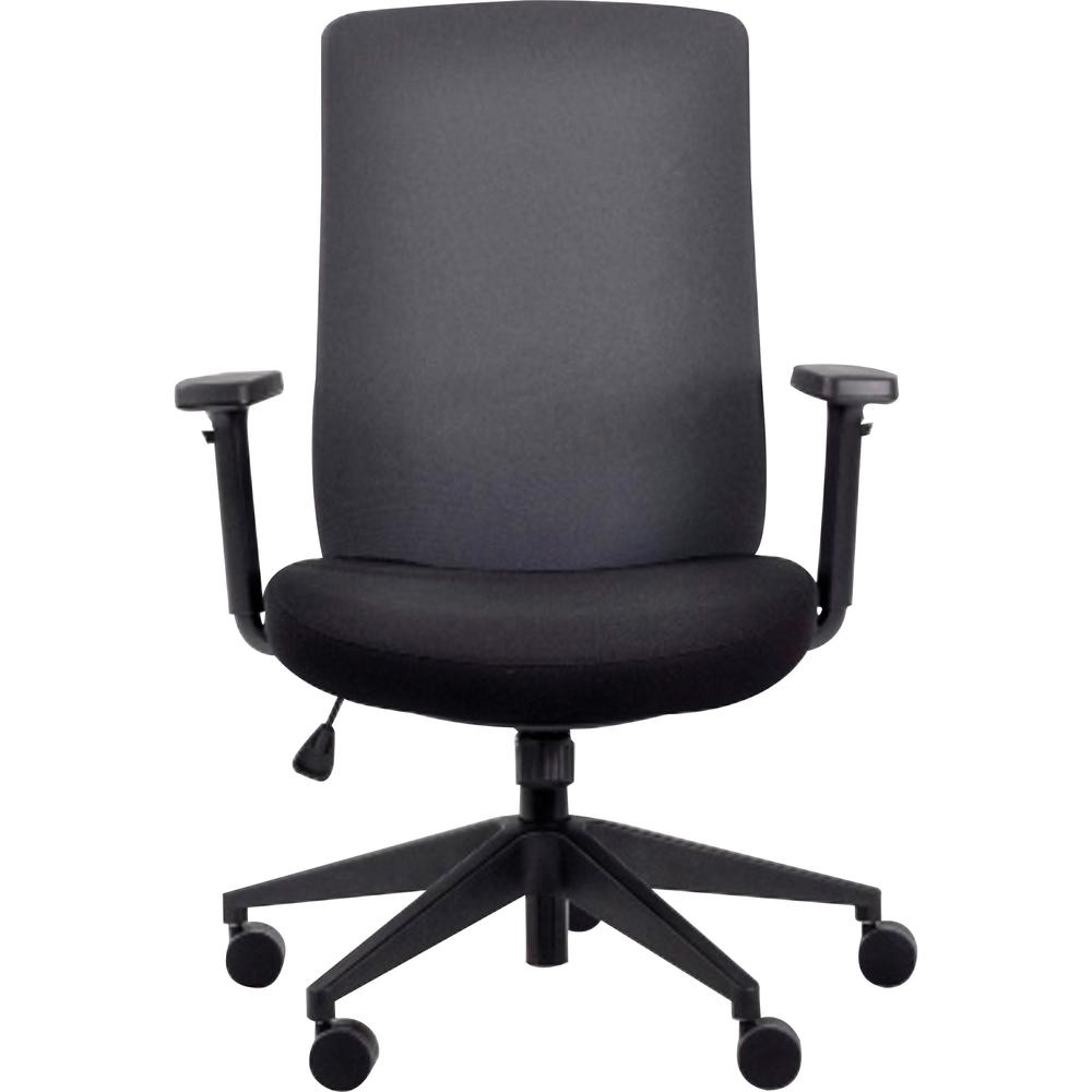 Eurotech Gene Fabric Seat/Back Executive Chair - Black Fabric Seat - Chrome Fabric Back - 5-star Base - 1 Each. The main picture.