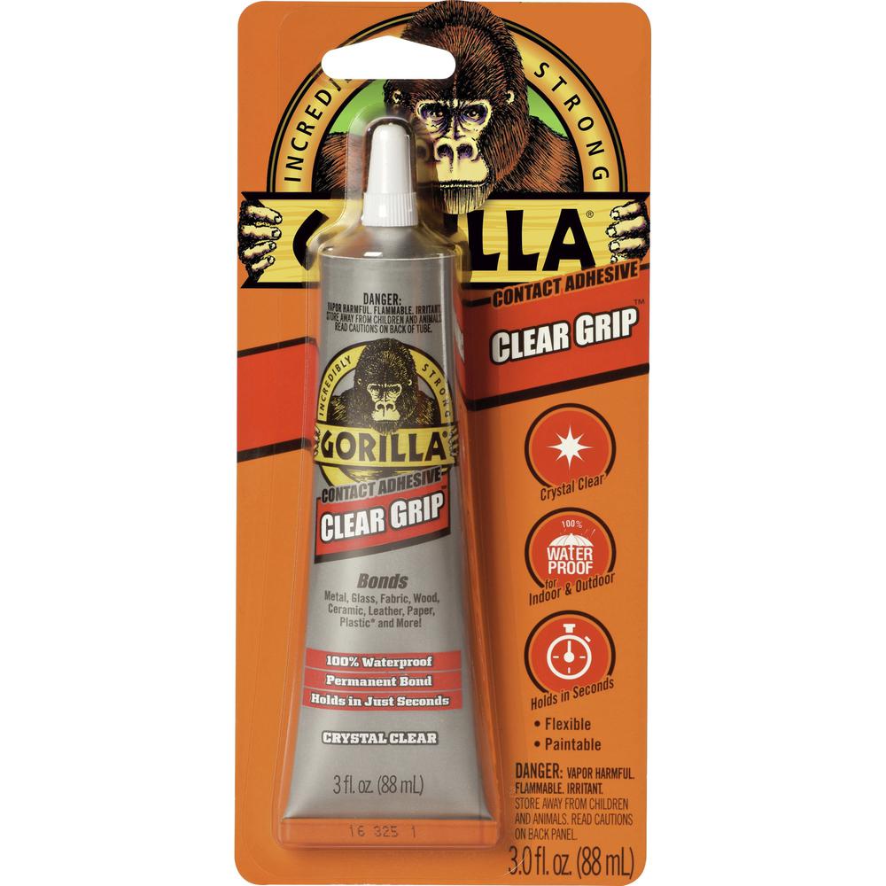 Gorilla Clear Grip Contact Adhesive - 3 fl oz - 1 Each - Clear. Picture 1