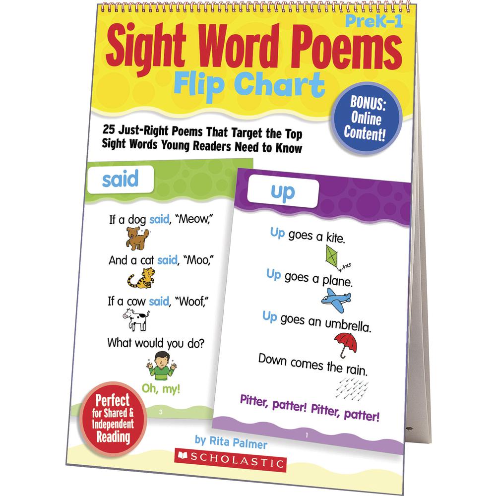 Scholastic Sight Word Poems Flip Chart - Theme/Subject: Fun - Skill Learning: Sight Words, Poetry, Word Recognition, Rhyming, Automaticity - 1 Each. Picture 1