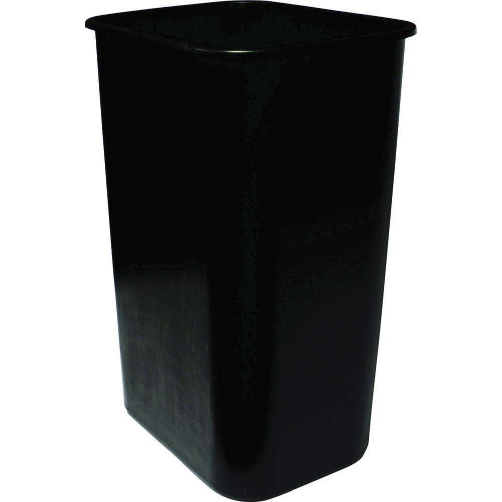Genuine Joe 41-Quart Wastebasket - 10.25 gal Capacity - Durable, Sturdy, Dent Resistant, Chip Resistant, Rust Resistant, Long Lasting - 19.9" Height x 9.4" Width x 15.2" Depth - Polyethylene - Black -. Picture 1