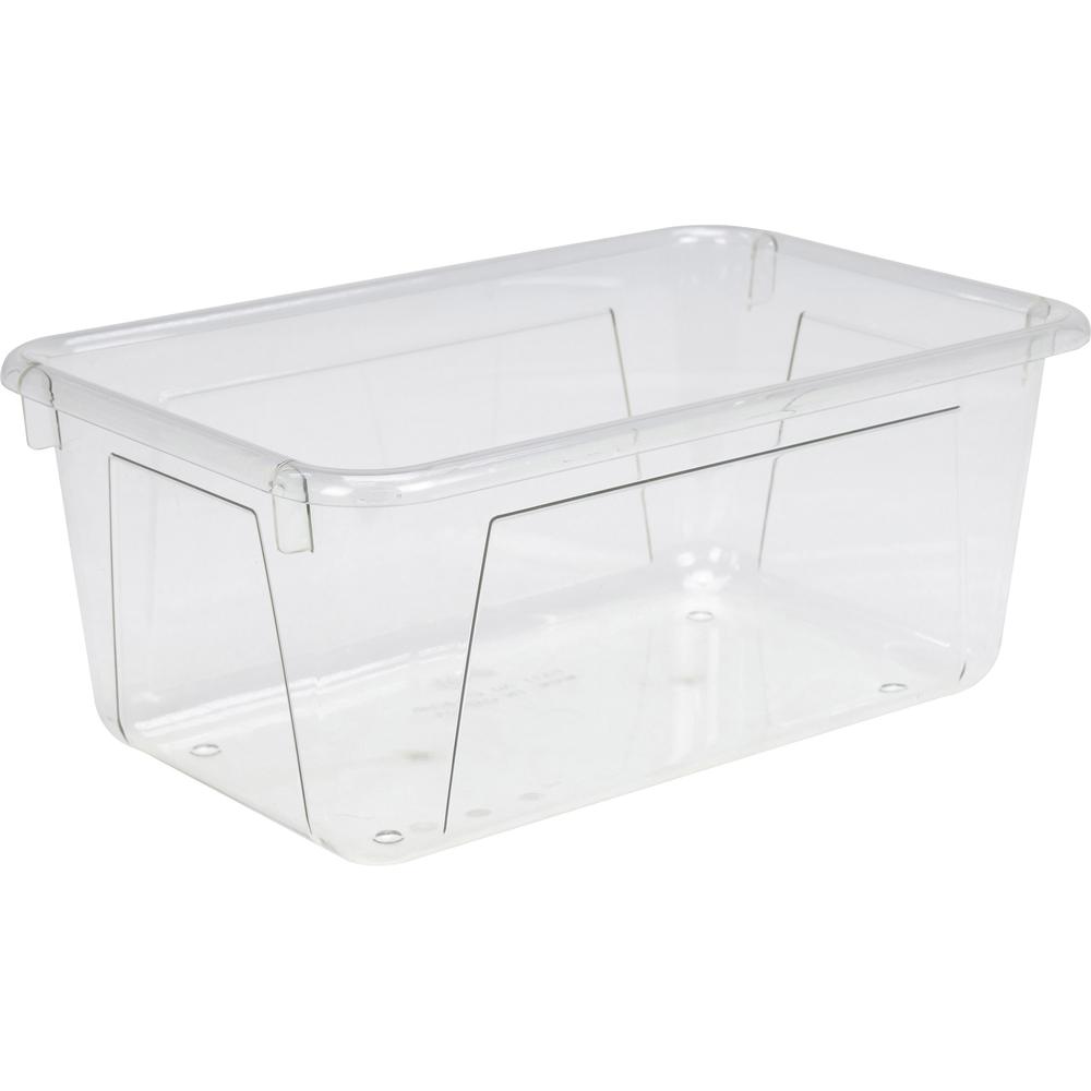 Storex Crystal Clear Cubby Bin - 5.2" Height x 7.8" Width12.1" Length - Clear - 5 / Carton. Picture 1