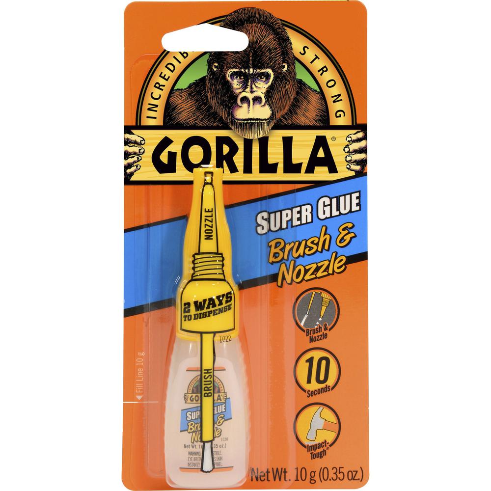 Gorilla Brush & Nozzle Super Glue - 0.35 oz - 1 Each - Clear. Picture 1