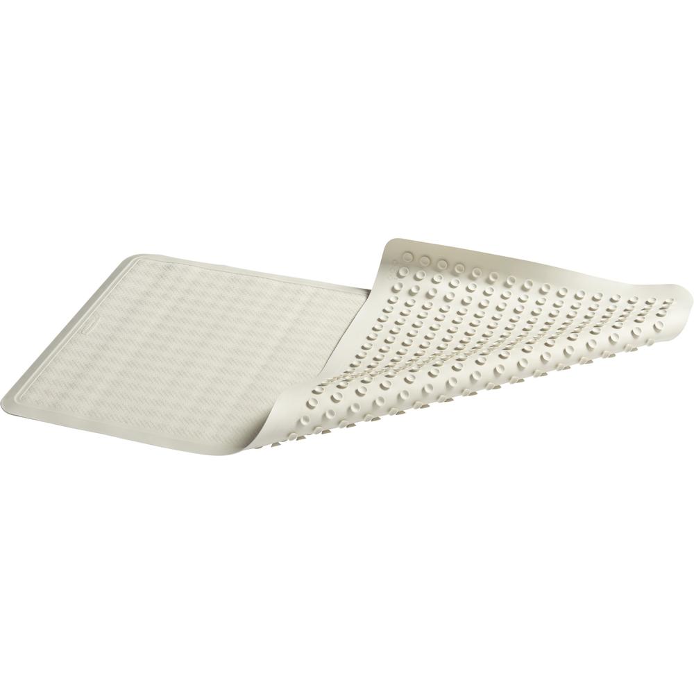 Rubbermaid Commercial Safti Grip Large Bath Mat - Bathroom - 28" Length x 16" Width - Rectangle - Textured - Rubber - White. The main picture.
