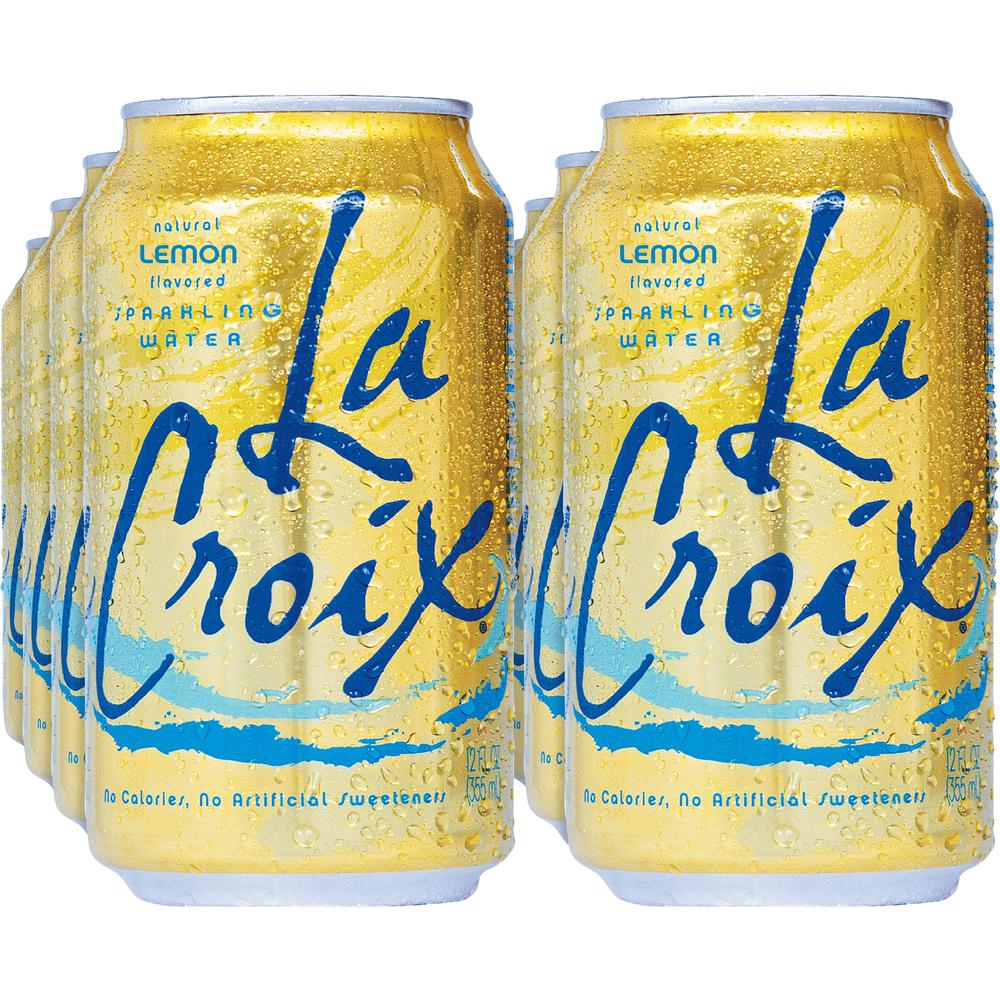 LaCroix Flavored Sparkling Water - Ready-to-Drink - Lemon Flavor - 12 fl oz (355 mL) - 24 / Carton / Can. Picture 1