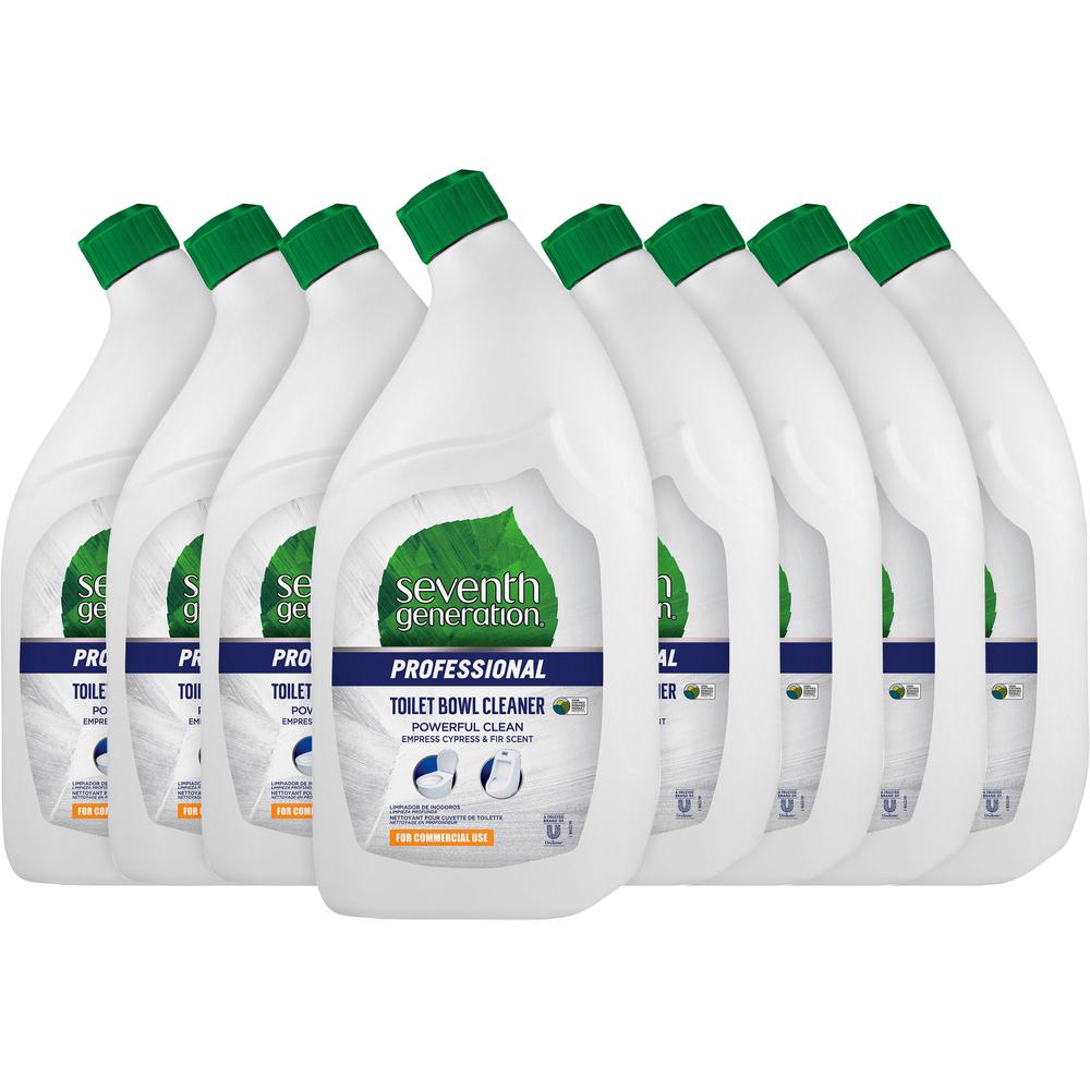 Seventh Generation Professional Toilet Bowl Cleaner - 32 fl oz (1 quart) - Emerald Cypress & Fir Scent - 8 / Carton - Anti-septic, Dye-free, Fragrance-free, Biodegradable. Picture 1