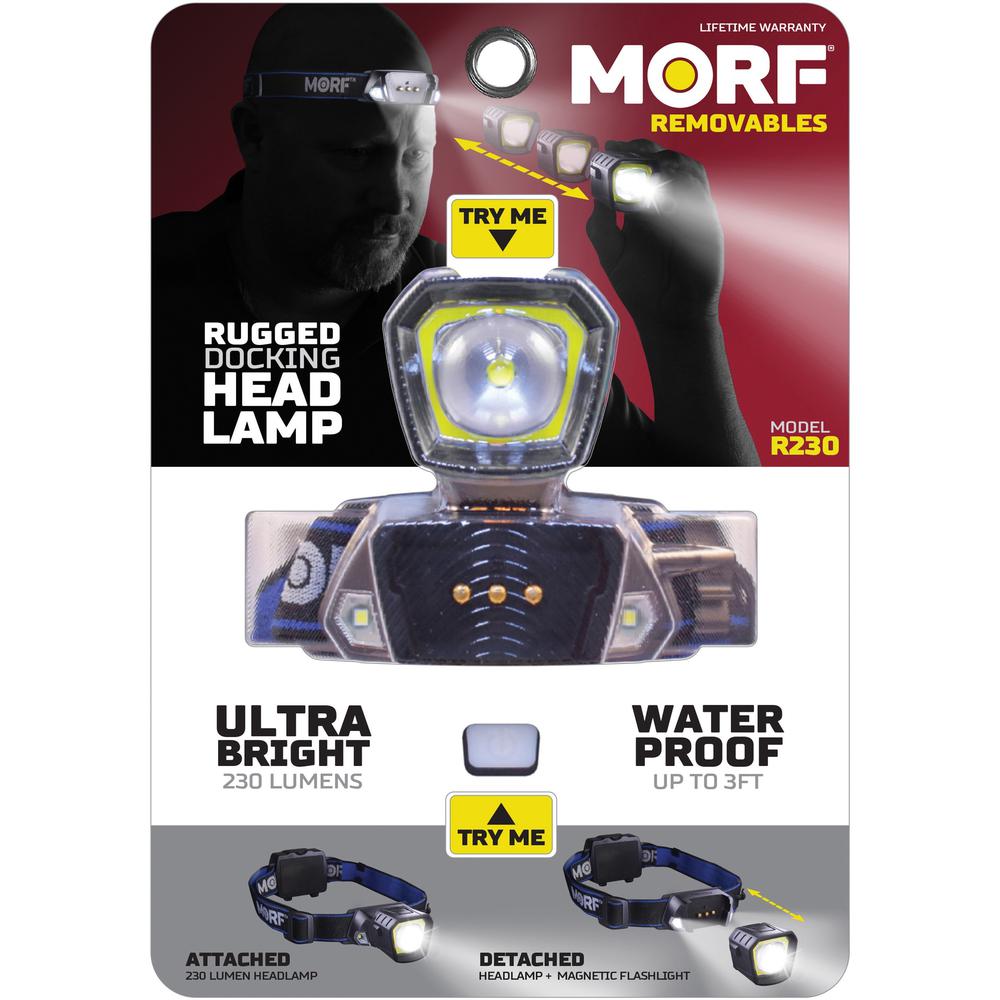 Police Security Removable Light Headlamp - 2 x LED - 4 x AAA - Battery - Black, Blue. Picture 1