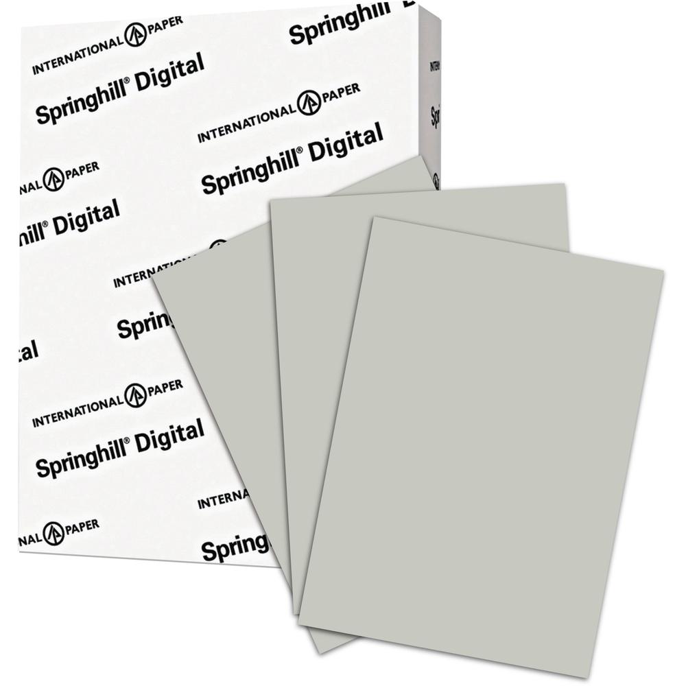 Springhill Multipurpose Cardstock - Gray - 92 Brightness - Letter - 8 1/2" x 11" - 110 lb Basis Weight - Smooth, Vellum - 250 / Pack - Gray. Picture 1
