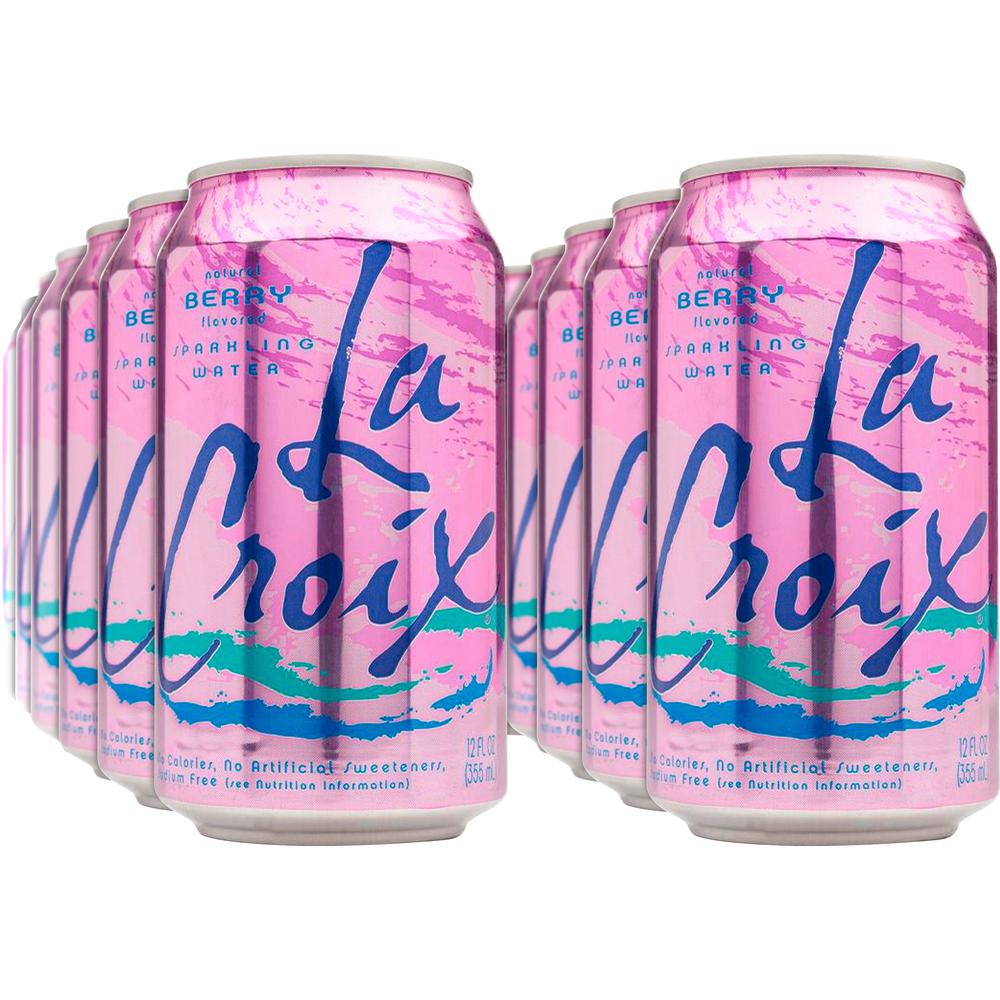 LaCroix Berry Flavored Sparkling Water - Ready-to-Drink - 12 fl oz (355 mL) - 2 / Carton - 12 / Pack. Picture 1
