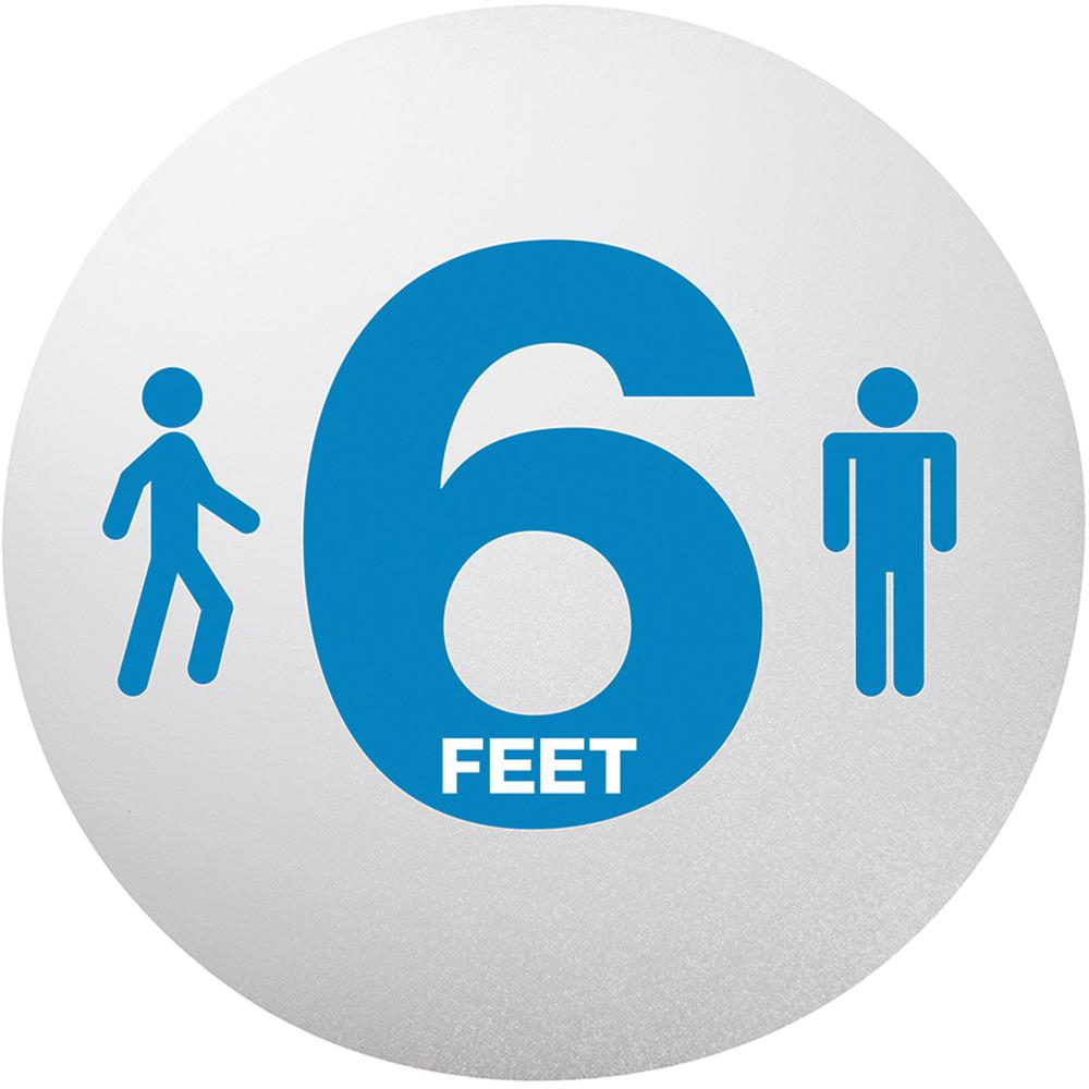 Deflecto StandSafe Personal Spacing Disks-6 Feet Apart - 50 / Carton - 20" Width x 20" Height - Vinyl - Clear. Picture 1